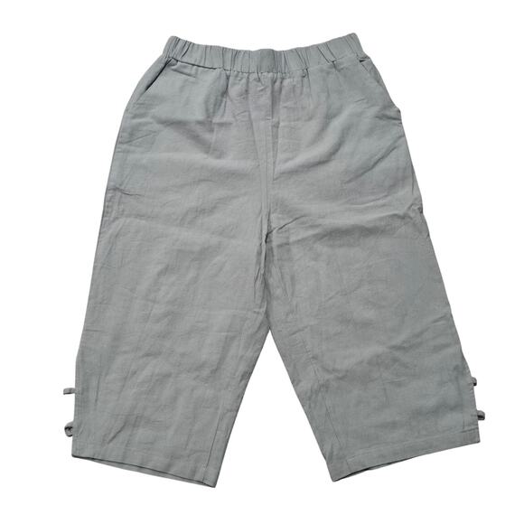 Emery Rose Green Elastic Waist & Pockets Capri Pants - Picture 6 of 6